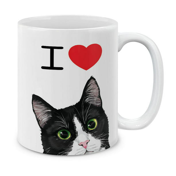11 OZ Cat Design Ceramic Travel Mug Home Water Tea Coffee Cup For Gifts 